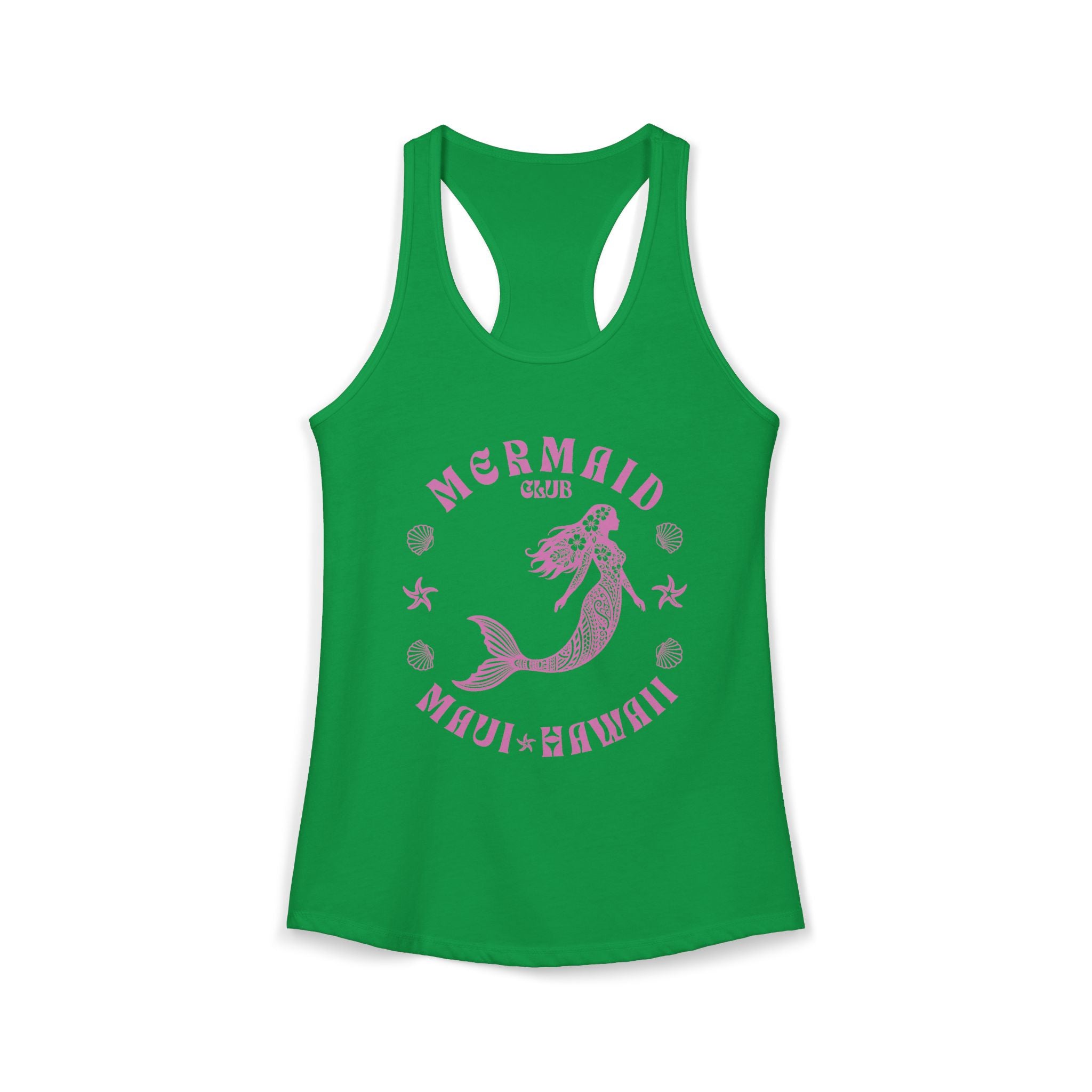 Mermaid Club Pink Print Racerback Tank — Maui Hawaii