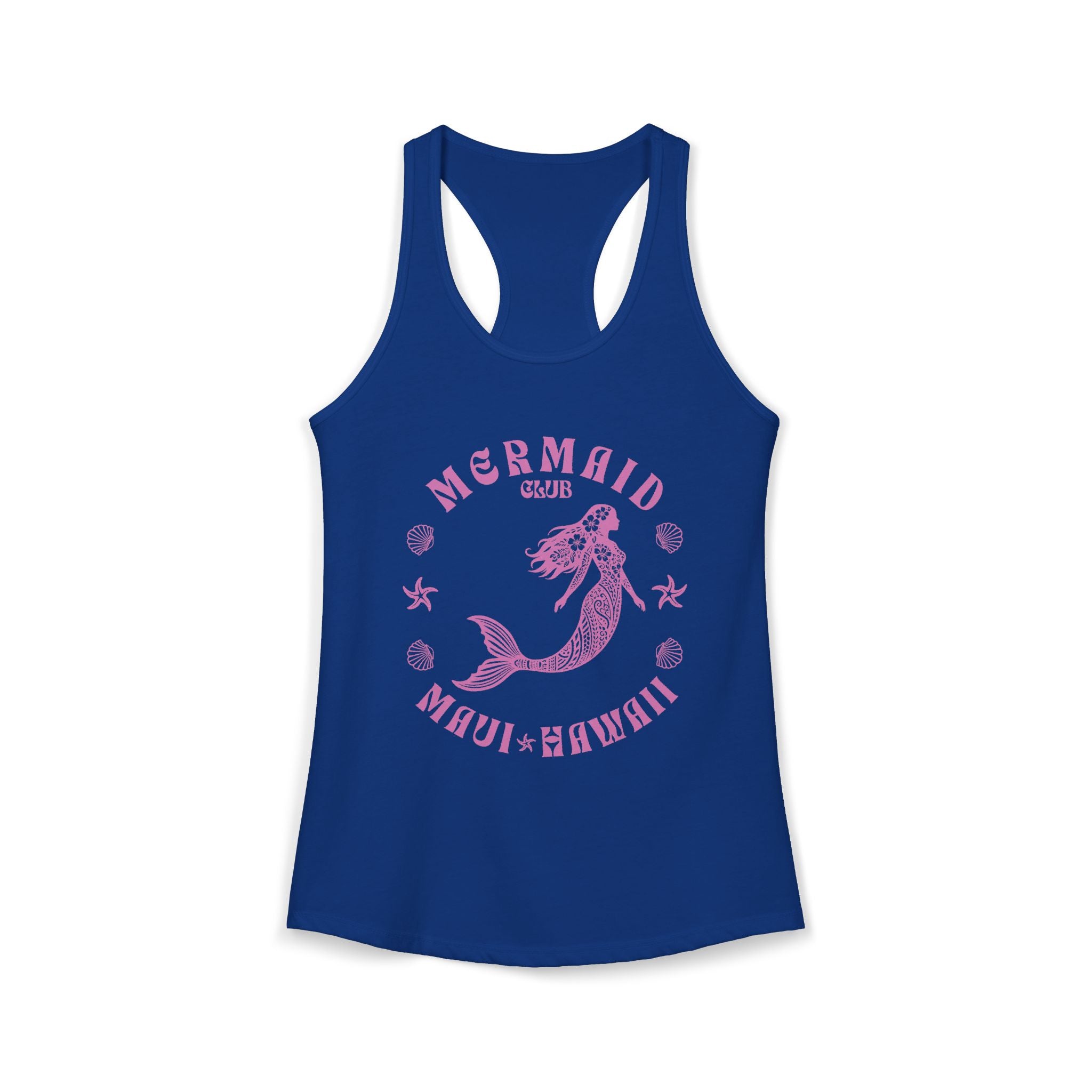 Mermaid Club Pink Print Racerback Tank — Maui Hawaii