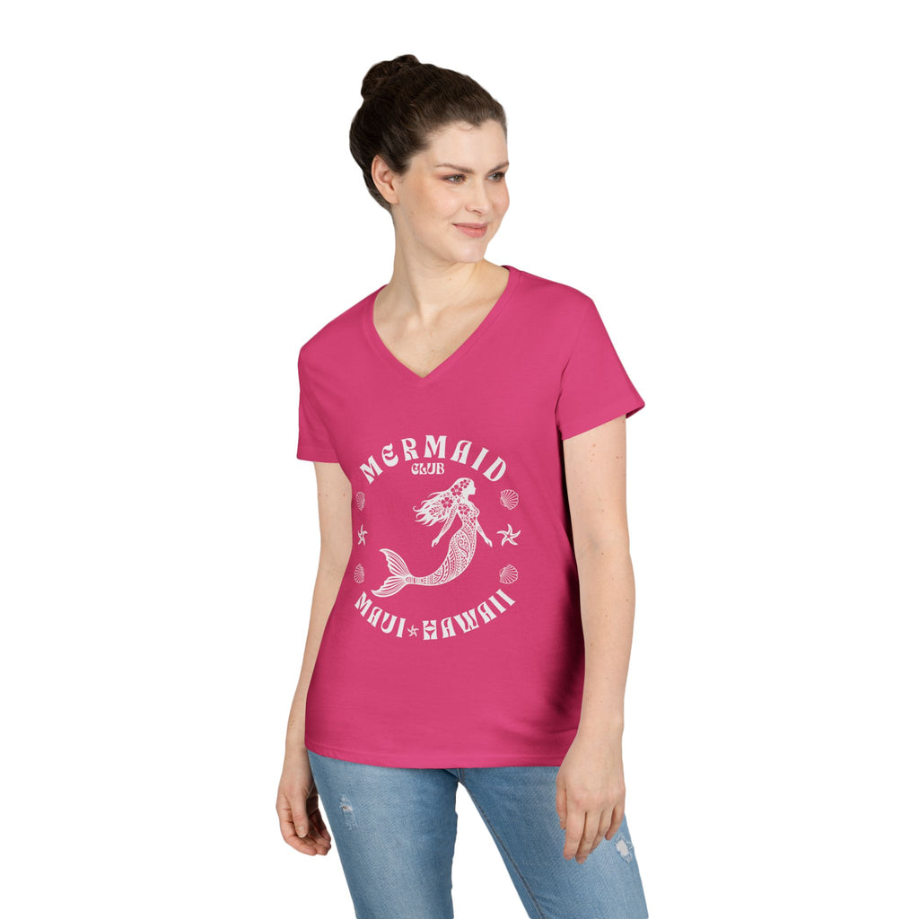 Mermaid Club Maui Hawaii V-Neck T-Shirt