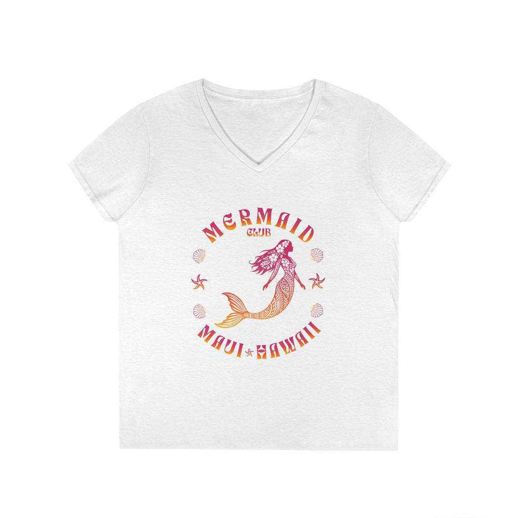 Sunset Mermaid V-Neck T-Shirt — Maui Hawaii