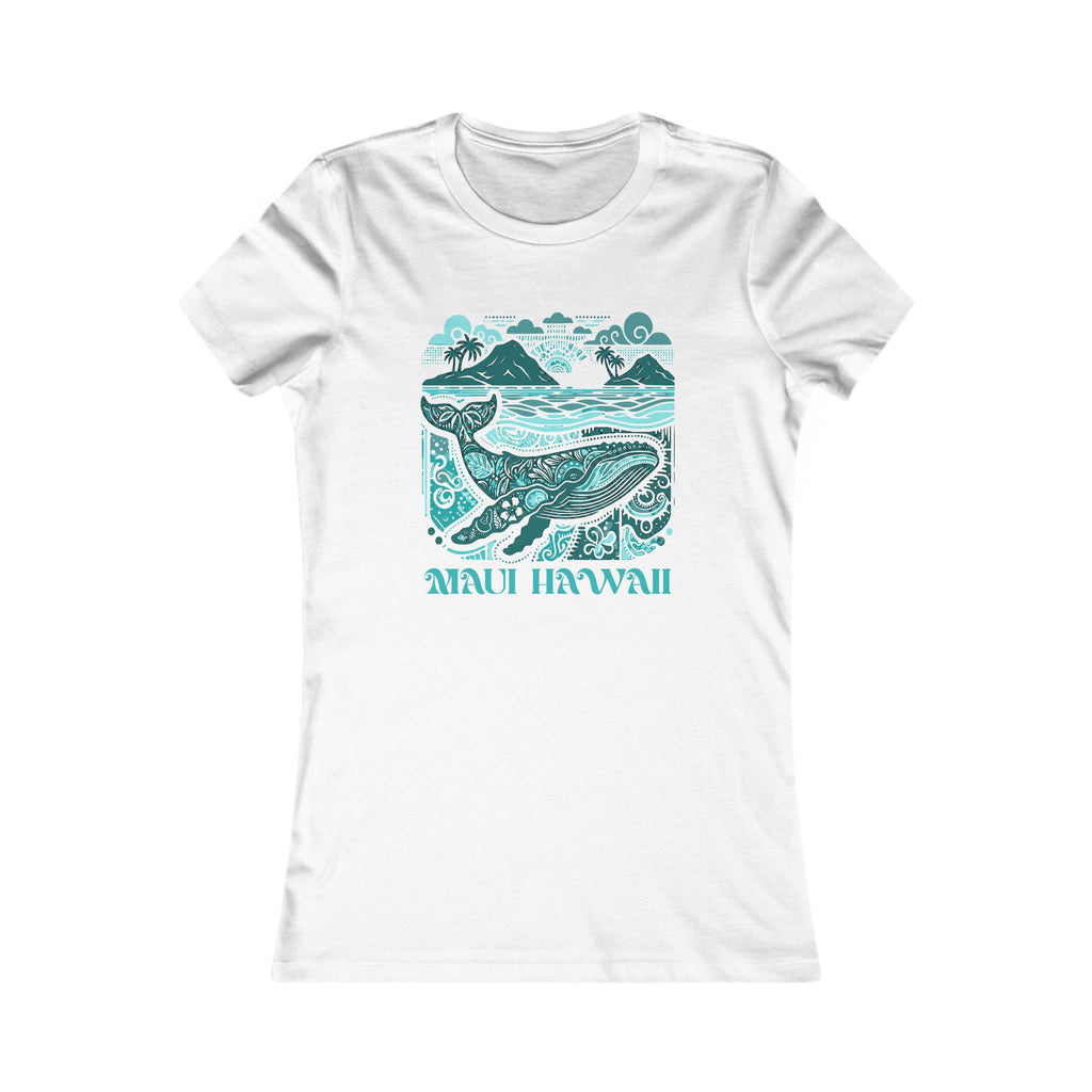 Maui Hawaii Whale T-shirt w/ blue & green print