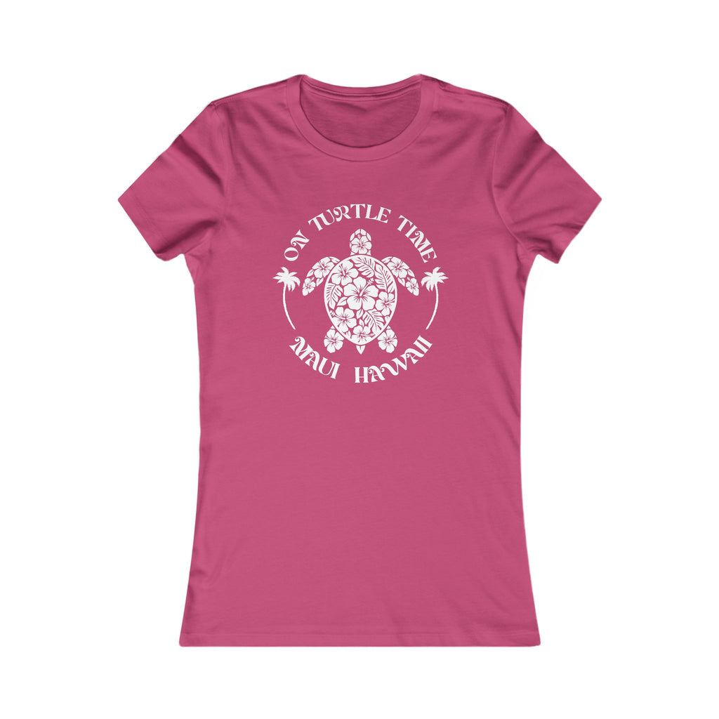 Island Turtle White Print Slim Fit Tee — Maui Hawaii