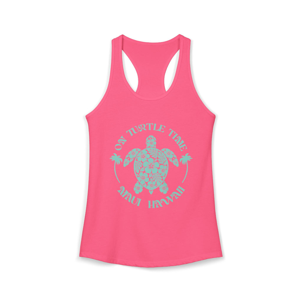 Island Turtle Turquoise Print Racerback Tank — Maui Hawaii