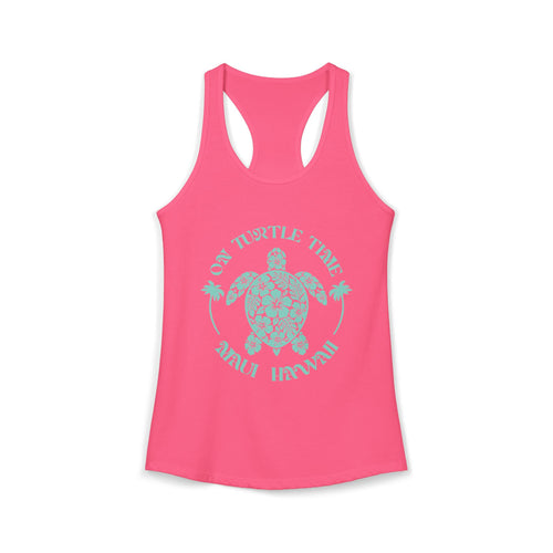 Island Turtle Turquoise Print Racerback Tank — Maui Hawaii