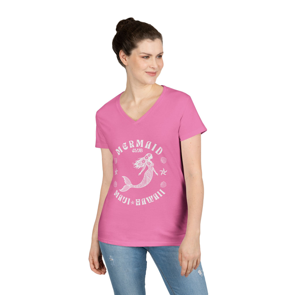 Mermaid Club Maui Hawaii V-Neck T-Shirt