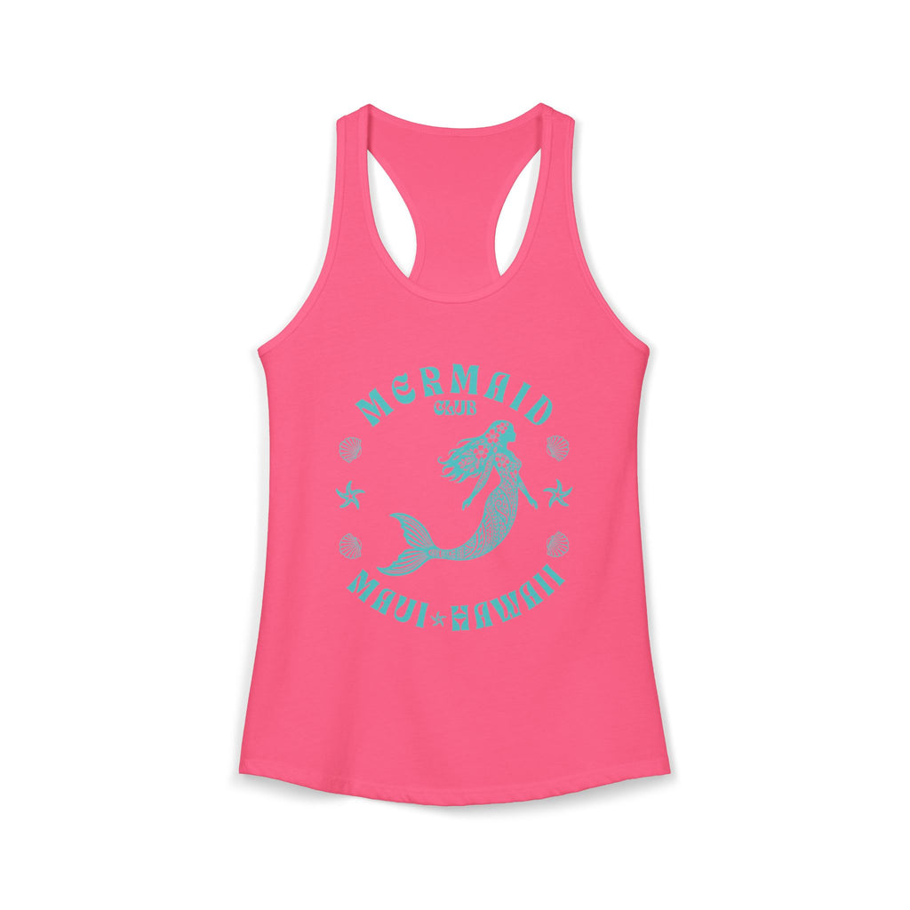 Mermaid Club Turquoise Print Racerback Tank — Maui Hawaii
