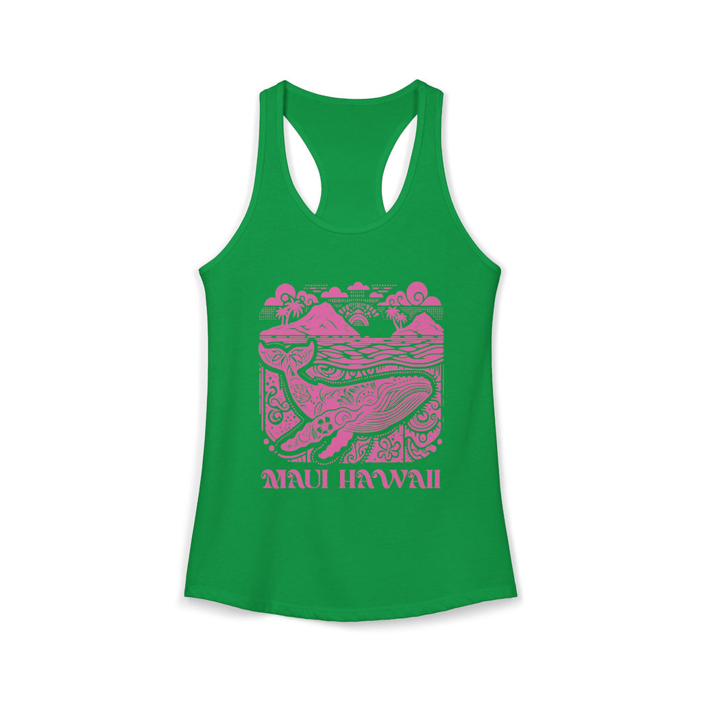 Island Whale Pink Print Racerback Tank — Maui Hawaii