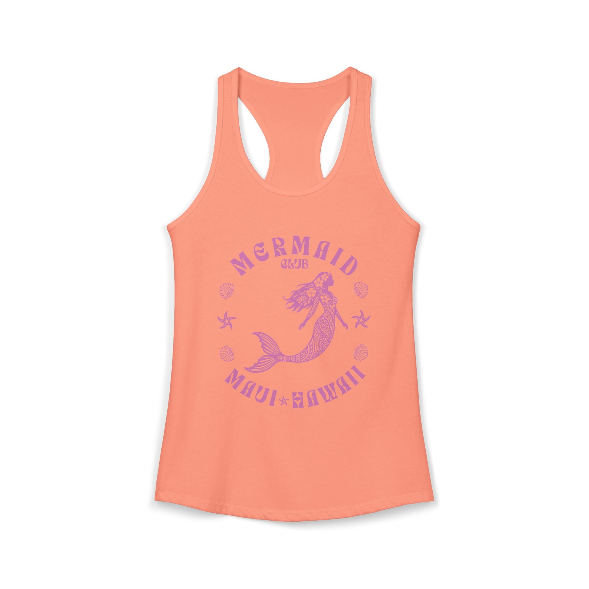 Mermaid Club Pink Print Racerback Tank — Maui Hawaii