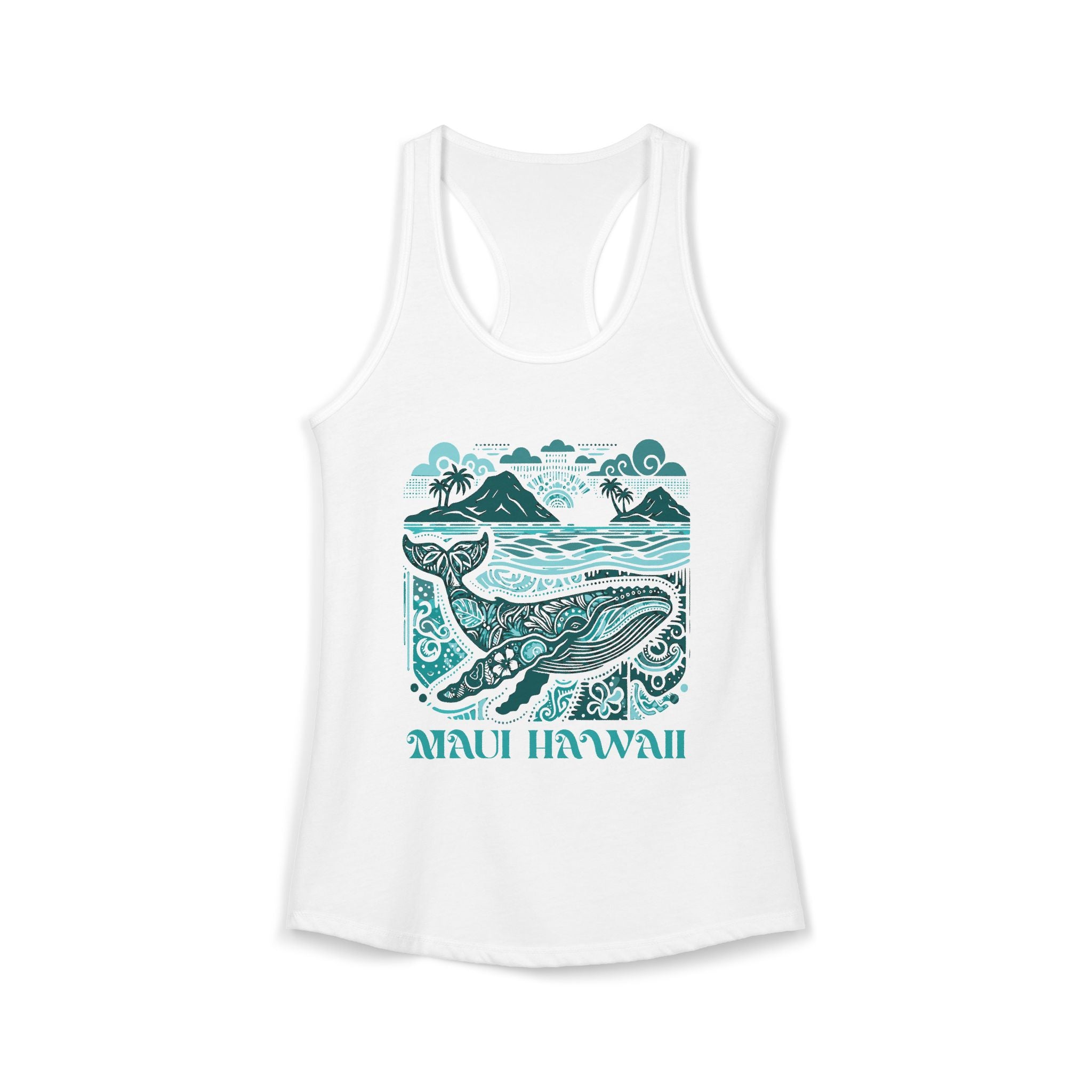 Island Whale Tropical Waters Racerback Tank — Maui Hawaii