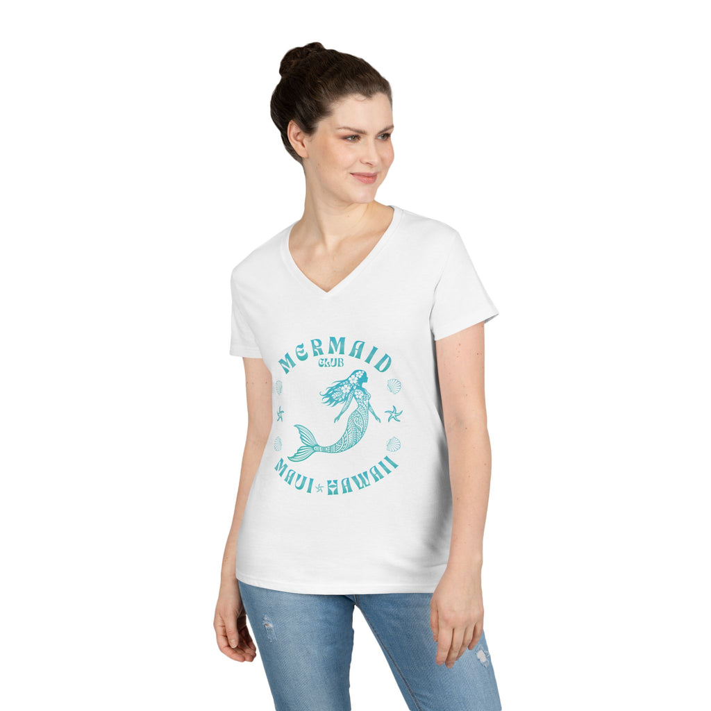 Tropical Waters Mermaid V-Neck T-Shirt — Maui Hawaii