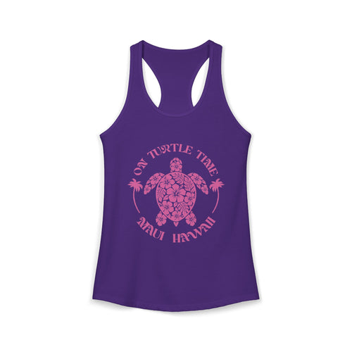 Island Turtle Pink Print Racerback Tank — Maui Hawaii
