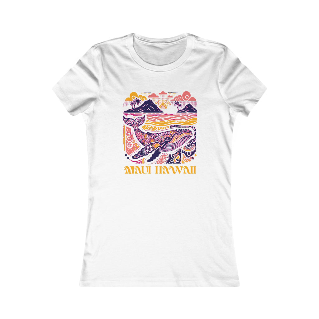 Island Whale Sunset Gradient Slim Fit Tee — Maui Hawaii